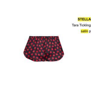 STELLA MCCARTNEY Tara Tickling printed stretch-silk satin heart pajama shorts, L